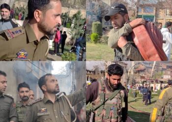 Anantnag Police Respond Swiftly to Massive Fire in Kadipora, Anantnag