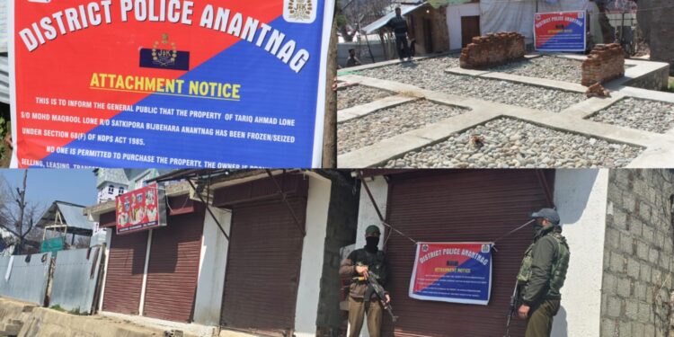 Anantnag Police Attach Properties Worth ₹75 Lakhs Belonging to Notorious Drug Peddlers