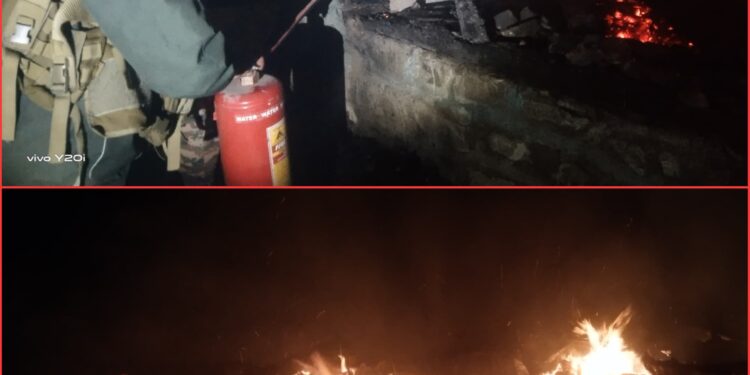 Fire Breaks Out in Karnah’s Tangdhar Nard Village, Indian Army Assists in Rescue Effort