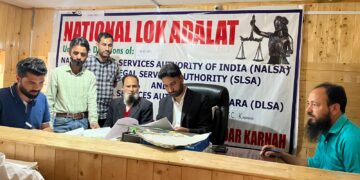 National Lok Adalat Held at Munsiff Court Tangdhar Under DLSA Kupwara.