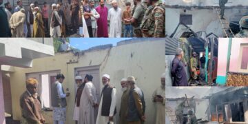 MLA Karnah Visits Fire-Ravaged Dar-ul-Mominat Madrasa, Assures Full Support